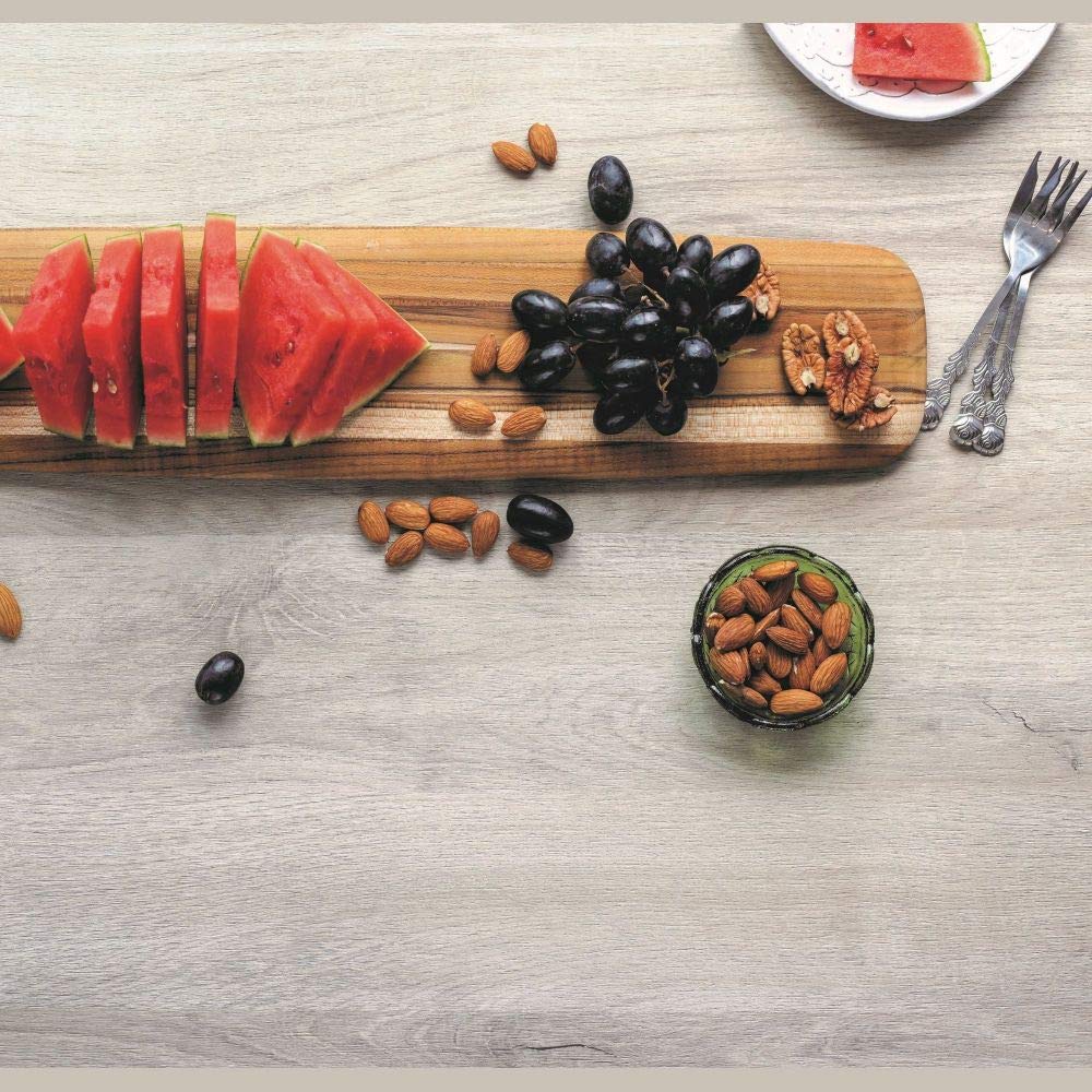 Teak Cutting Board - Rectangle Serving Platter With Rounded Edges (22.5 x 5 x .55 in.) - By Teakhaus