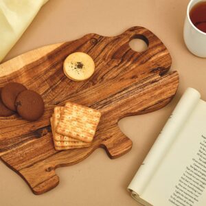 Hippo Kitchen Cutting Board - Juice Grooves with Easy-Grip Handles, Non-Porous, Dishwasher Safe