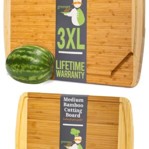 30 x 20 Inch MASSIVE XXXL Extra Large Bamboo Cutting Board and Medium-Large Wood Cutting Board : 14.5 x 11.5 Inches