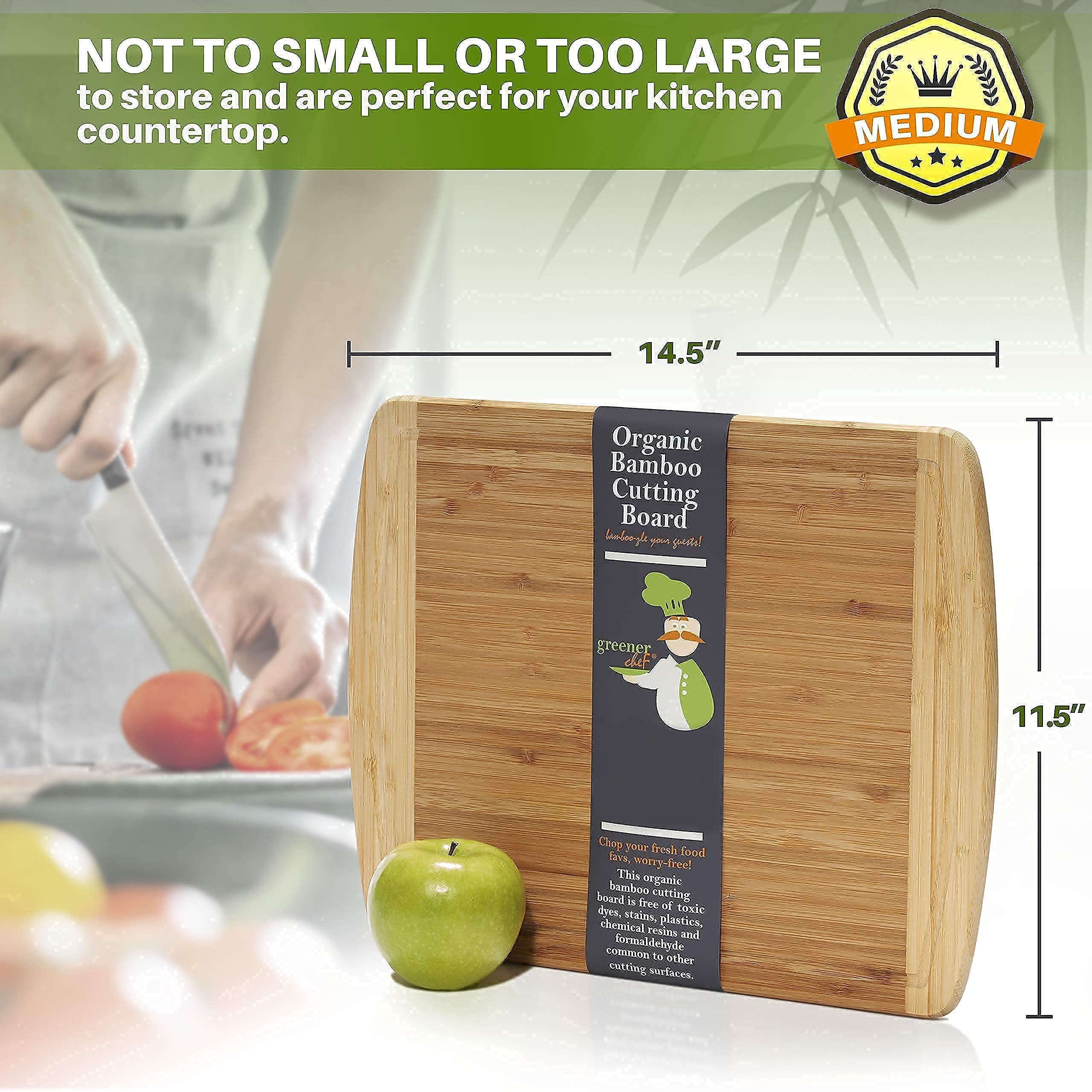 30 x 20 Inch MASSIVE XXXL Extra Large Bamboo Cutting Board and Medium-Large Wood Cutting Board : 14.5 x 11.5 Inches