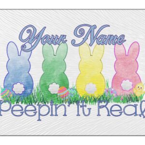 Bleu Reign Cutting Board Personalized Custom Name Funny Easter Peepin It Real 11x15 inches Textured Glass