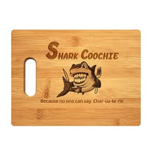 sharkcoochie charcuterie board | handmade cutting boards | bamboo board | laser engraved |13‘’ sharkcoochie (b)