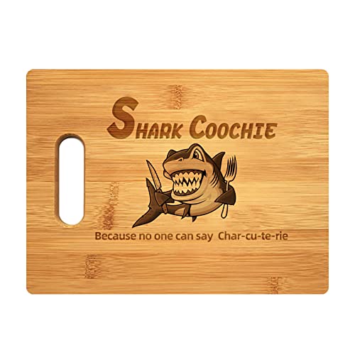 Sharkcoochie Charcuterie Board | Handmade Cutting Boards | Bamboo Board | Laser Engraved |13‘’ Sharkcoochie (B)