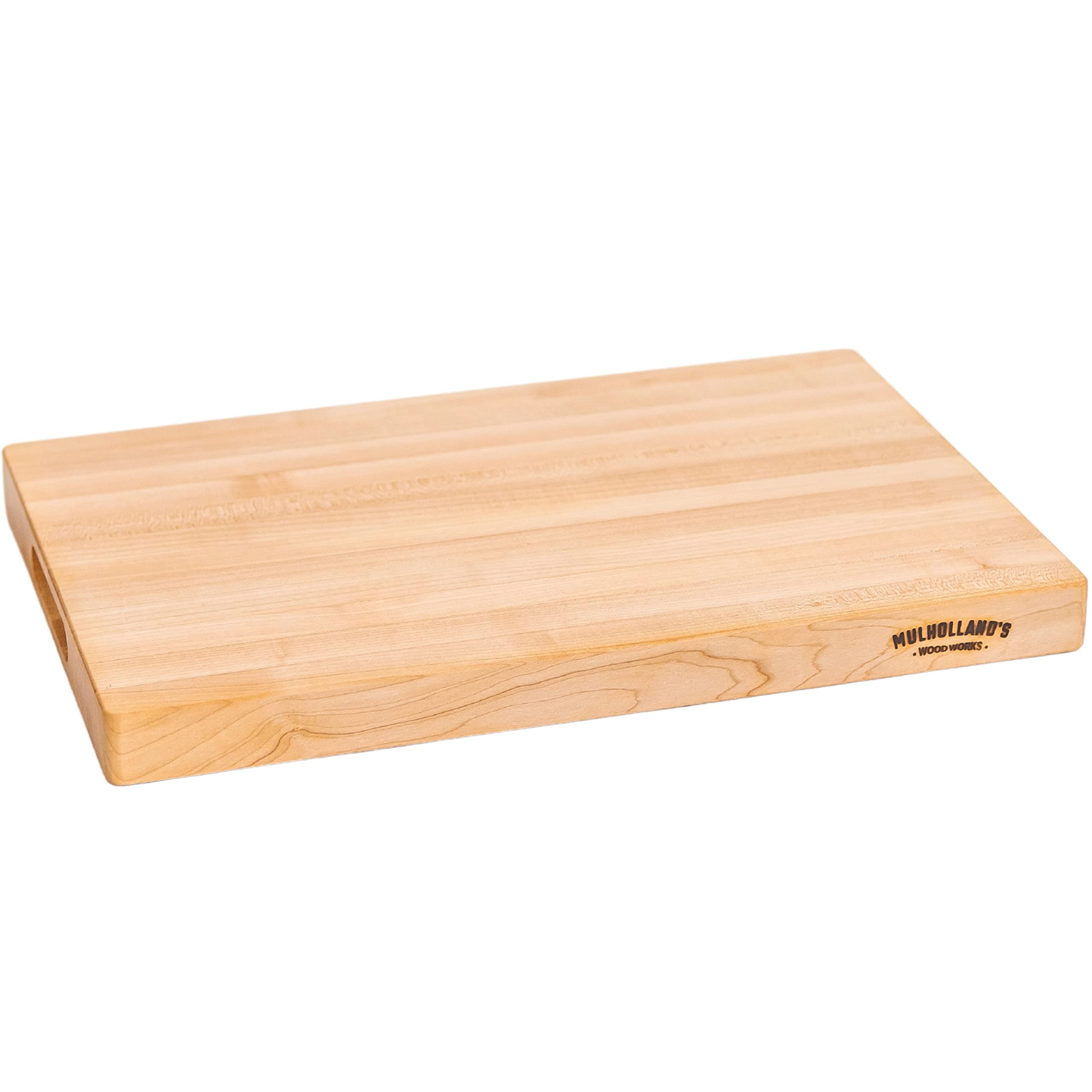 Large Maple Wood Cutting Board - Hardwood Chopping Block 1.4 Inches Thick - Stable and Reversible - Coated with Eco Oil & Wax