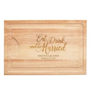 let's make memories personalized eat, drink and be married wooden cutting board – for weddings