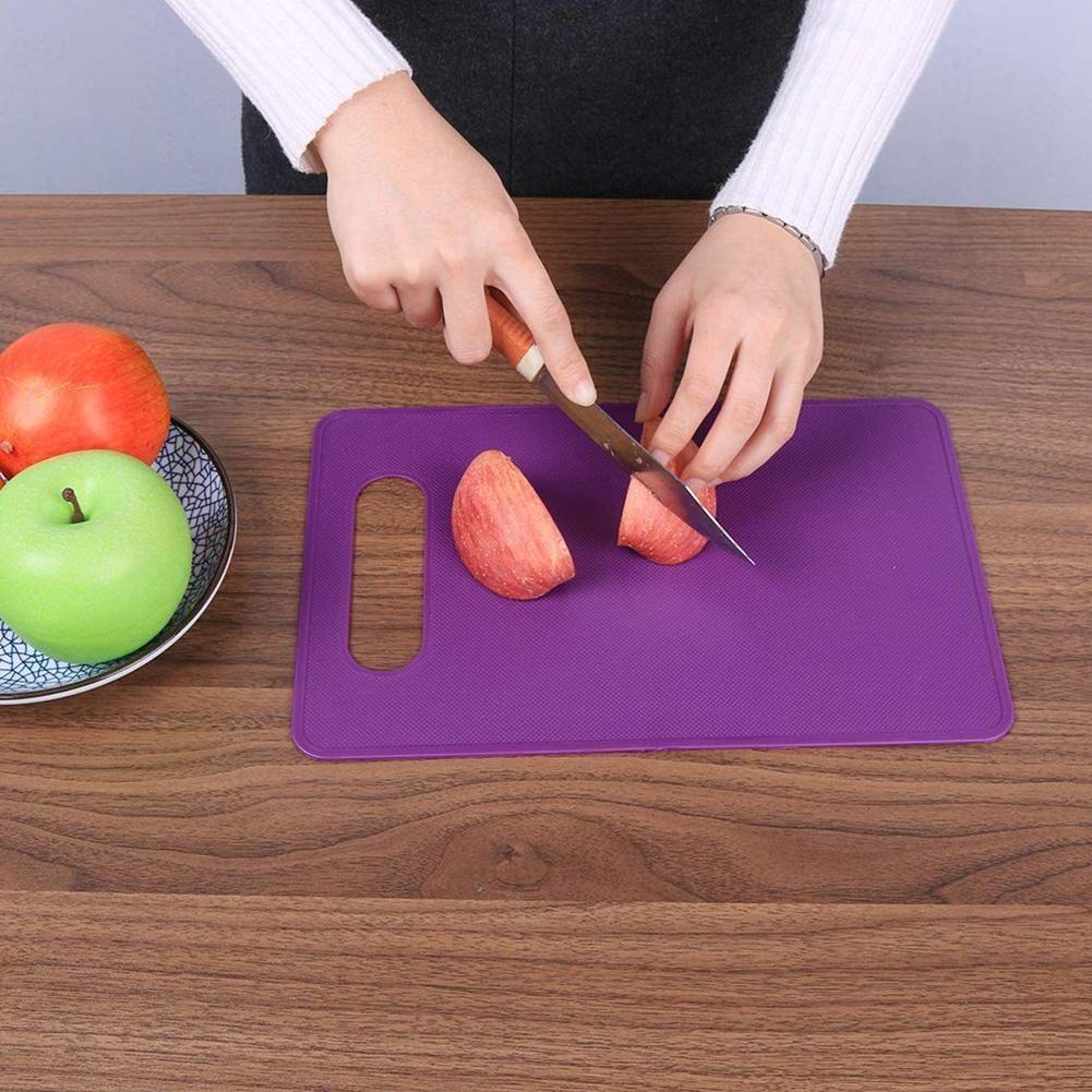 Kitchen Chopping Block Solid Color Non-slip Cutting Plate Board Cooking Tool - Purple ruiycltd