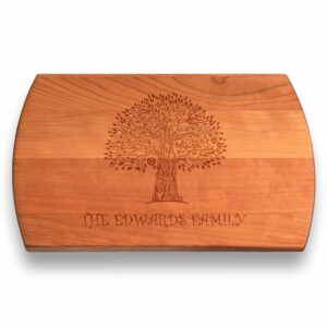 blue ridge mountain gifts personalized tree of life cutting board - custom laser engraved wood chopping board- great for father's day wedding, anniversary, birthday, and more - 3 wood types & sizes