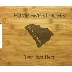 Personalized South Carolina Cutting Board Home Sweet Home Custom Text Engraved Bamboo Housewarming Gifts