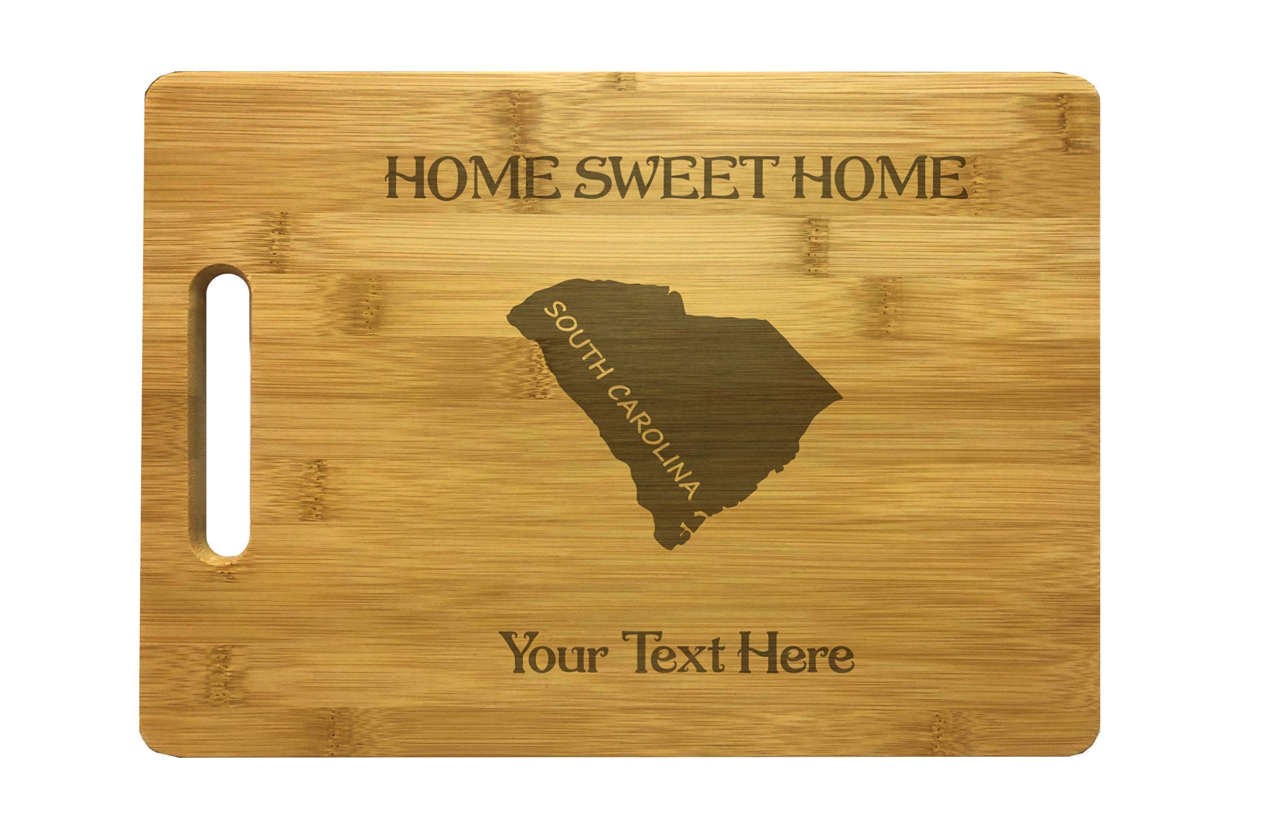 Personalized South Carolina Cutting Board Home Sweet Home Custom Text Engraved Bamboo Housewarming Gifts