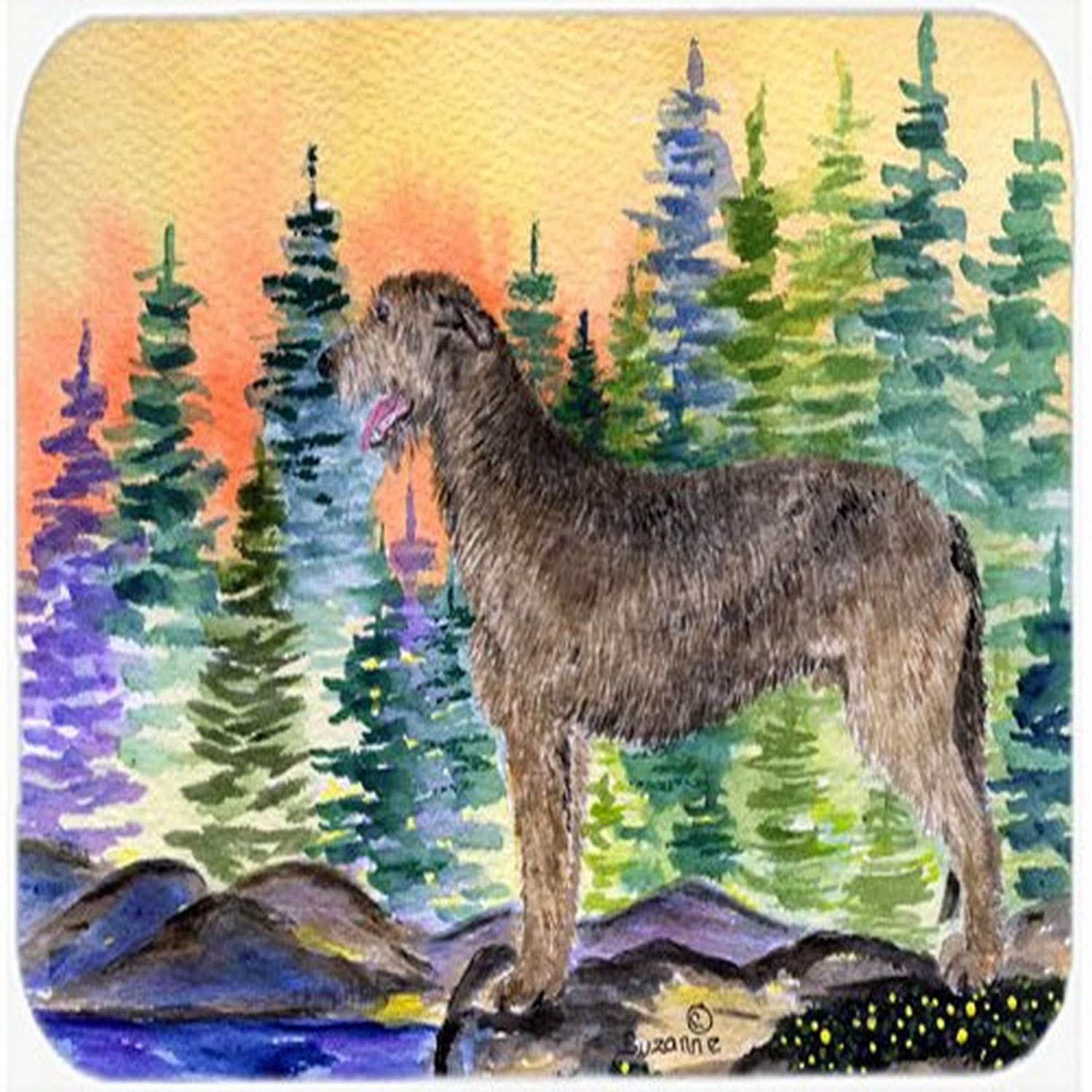 Caroline's Treasures SS8205LCB Irish Wolfhound Glass Cutting Board Large Decorative Tempered Glass Kitchen Cutting and Serving Board Large Size Chopping Board