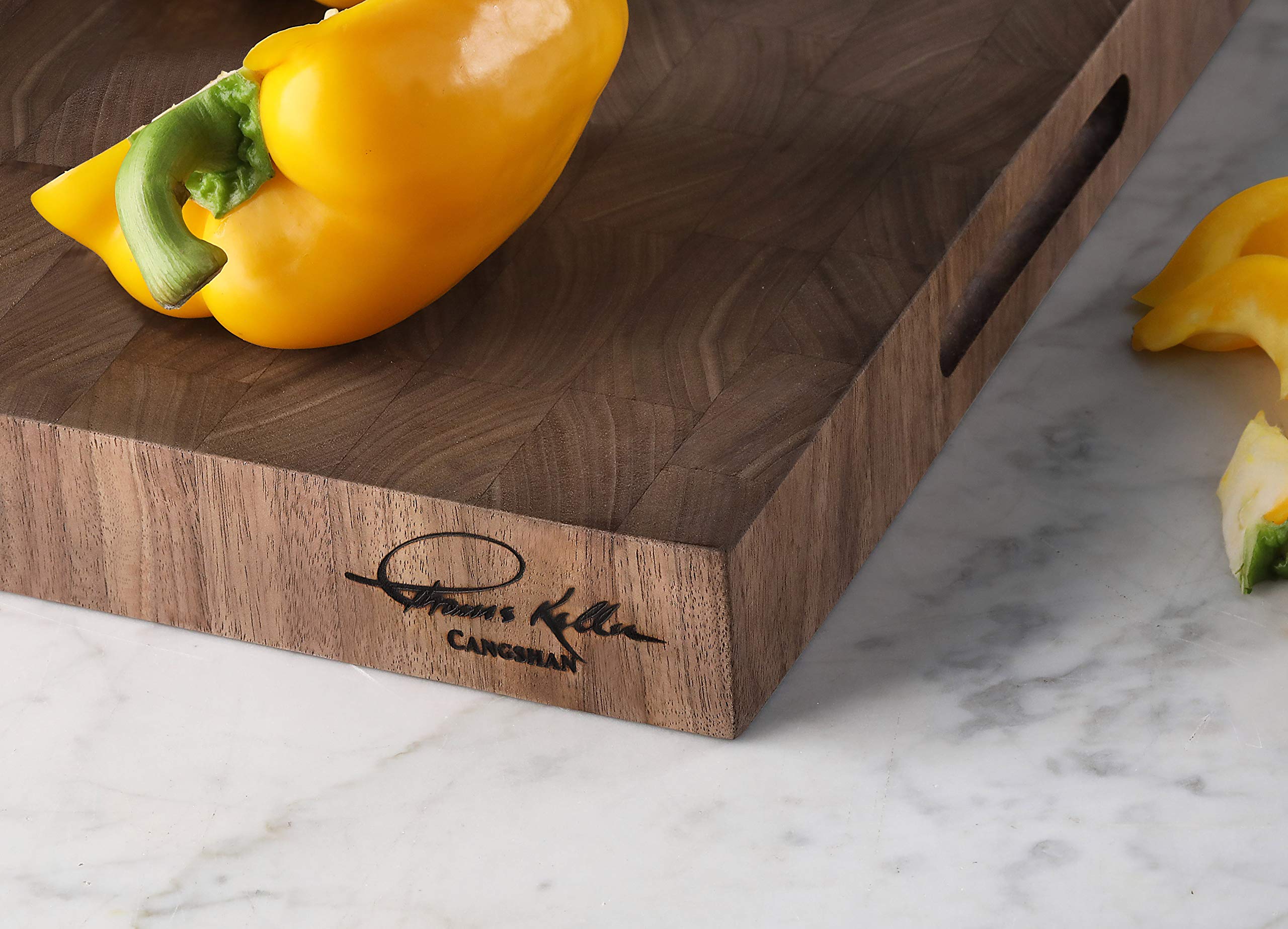 Cangshan | Thomas Keller Signature Collection Walnut End-Grain Cutting Board,12 x 18 x 1.5", Crafted in USA