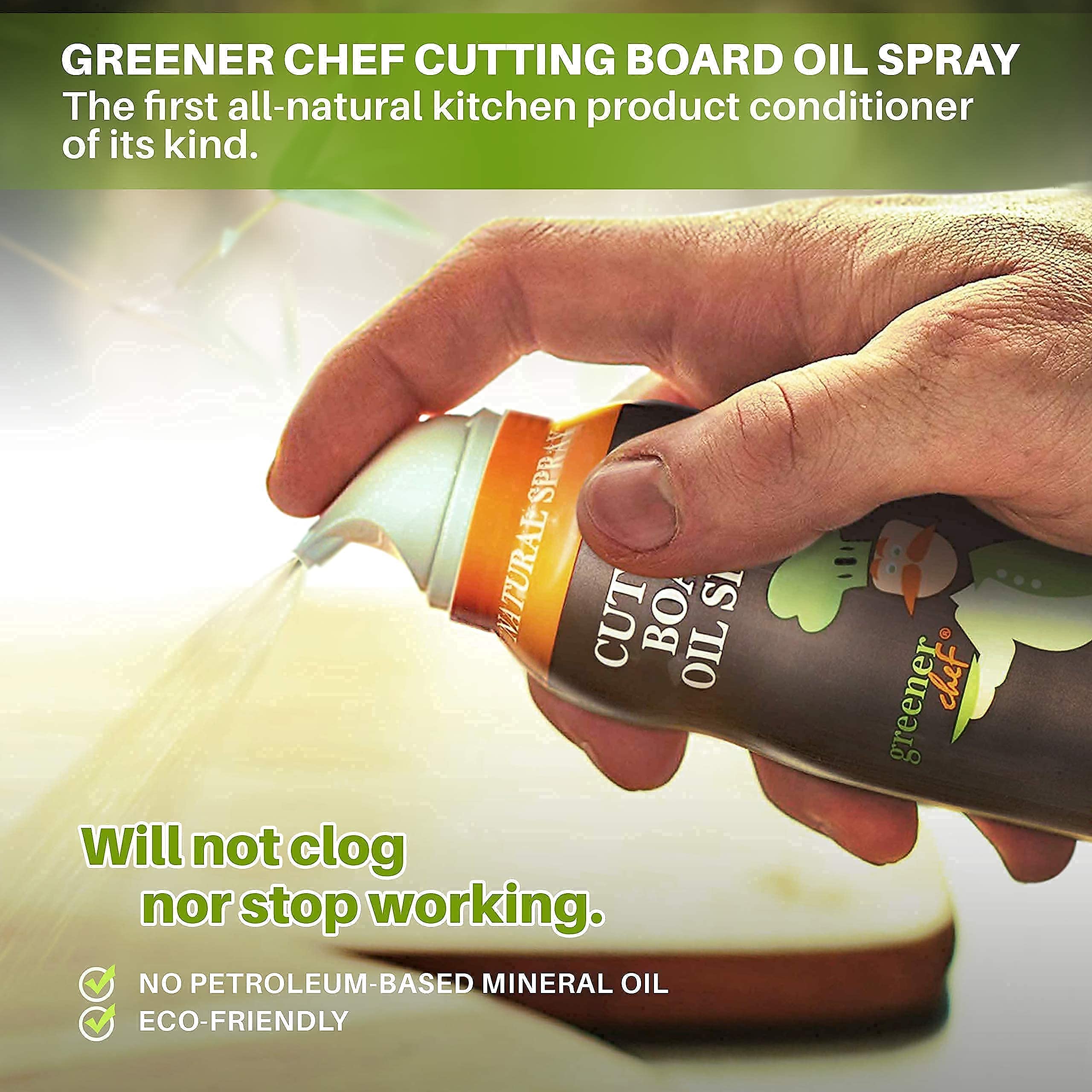 XXXL Bamboo Cutting Board and Food Grade Oil Spray by Greener Chef