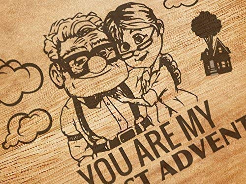 Carl and Ellie You Are My Greatest Adventure Personalized Anniversary Wedding Gift Personalized Cutting Board Engagement Bamboo Cutting Board Chopping Block