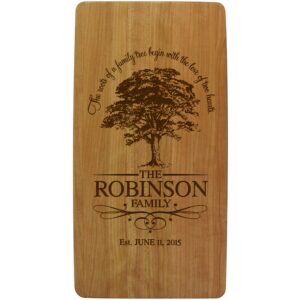 lifesong milestones personalized wedding with family established year signs custom family tree ours is my favorite solid cherry wooden cutting cheese boards engraved with family names and dates