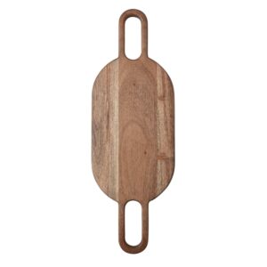 creative co-op acacia wood charcuterie 2 handles, natural cheese/cutting board