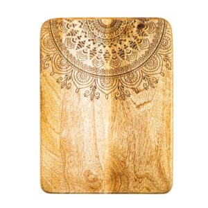 Bloomingville Boho Wood Charcuterie Laser Design, Natural Cheese/Cutting Board