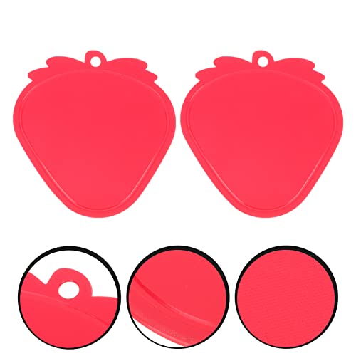 Luxshiny Cutting Board 2pcs Plastic Cutting Board Countertop Chopping Block Strawberry Shape Kitchen Cutting Sheet for Fruit Vegetables Meat Home Restaurant Use Pasta Board