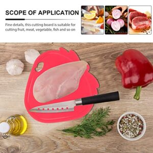 Luxshiny Cutting Board 2pcs Plastic Cutting Board Countertop Chopping Block Strawberry Shape Kitchen Cutting Sheet for Fruit Vegetables Meat Home Restaurant Use Pasta Board