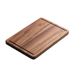 vandroop acacia wood cutting board for kitchen,reversible with juice groove, butcher block cheese charcuterie board (acacia, 11 x16" rectangular)