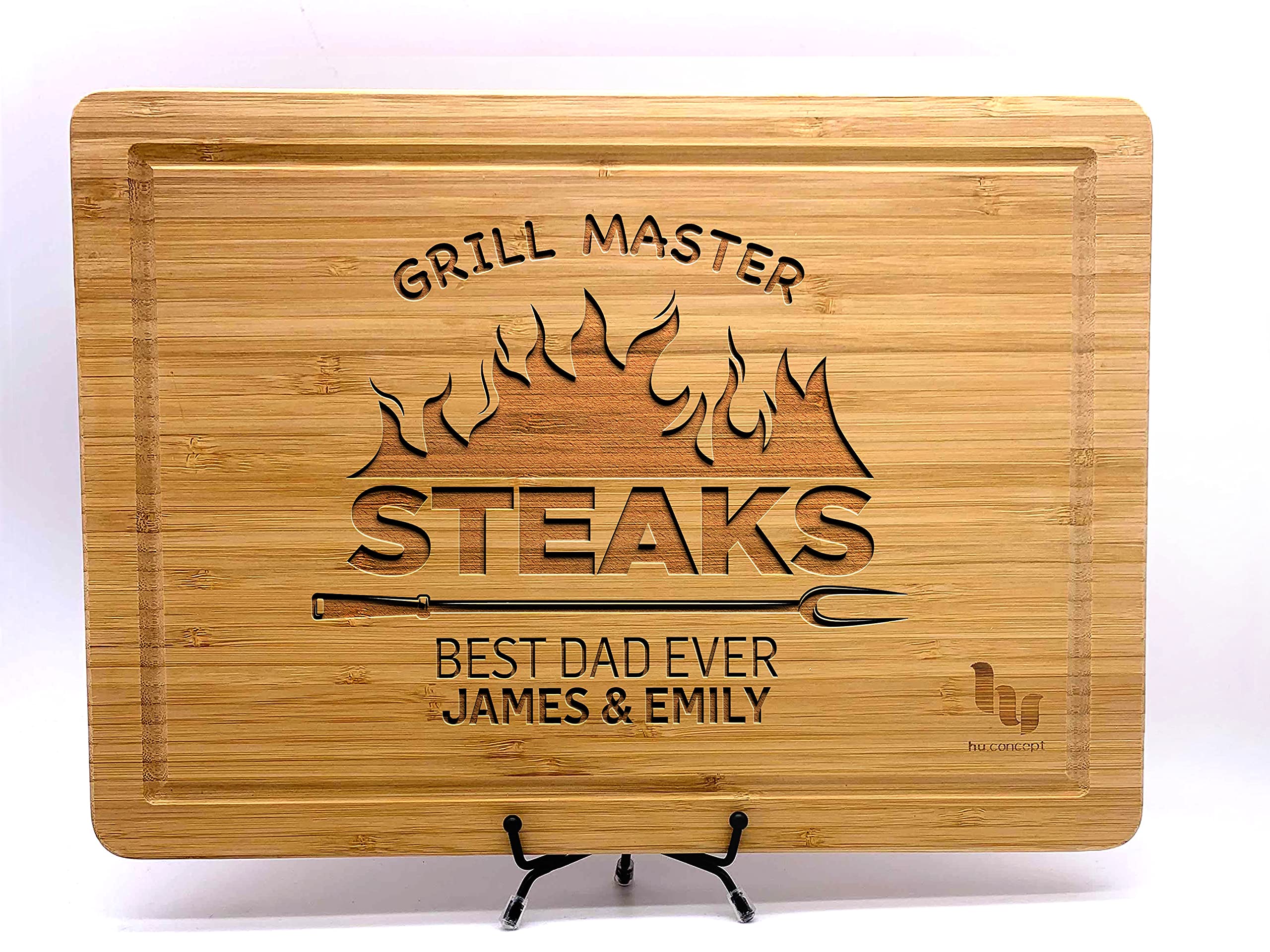 Grill Master Cutting Board for Dad or Grandpa, Steak Lover Father, With Children Names, Grill Lover Dad Gift, Personalized Cutting Board Gift for Men, BBQ Gifts, Customized Cutting Board, 9 Designs