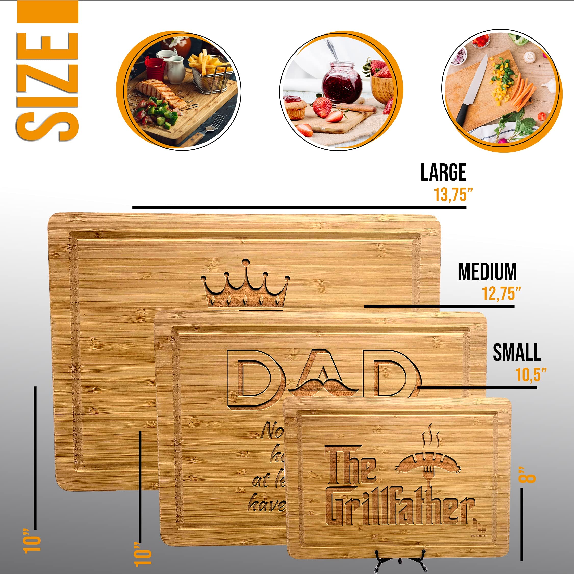 Grill Master Cutting Board for Dad or Grandpa, Steak Lover Father, With Children Names, Grill Lover Dad Gift, Personalized Cutting Board Gift for Men, BBQ Gifts, Customized Cutting Board, 9 Designs