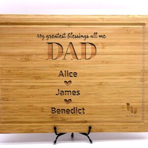 Grill Master Cutting Board for Dad or Grandpa, Steak Lover Father, With Children Names, Grill Lover Dad Gift, Personalized Cutting Board Gift for Men, BBQ Gifts, Customized Cutting Board, 9 Designs