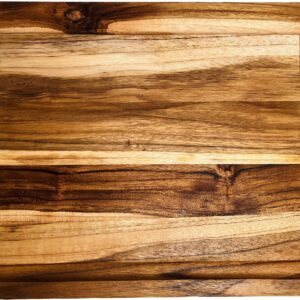 Mountain Woods Brown Teak Wood Cutting Board w/Juice Groove | Cheese Board | Chopping board | Charcuterie board | Butcher Block - 15" x 12" x 0.75"