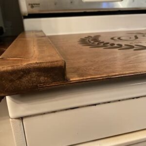 Rustic Engraved Farmhouse Kitchen Stove Top Cover Noodle board