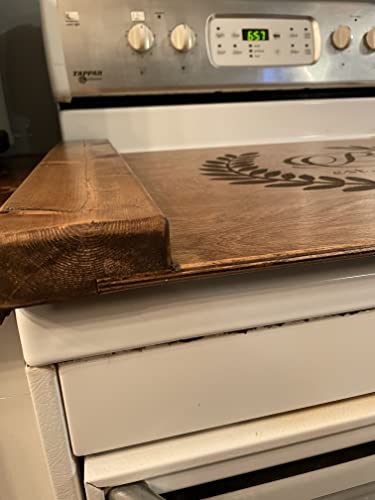 Rustic Engraved Farmhouse Kitchen Stove Top Cover Noodle board