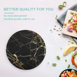 Gold and Black Marble Texture Cutting Board Tempered Glass Chopping Board for Kitchen Hotel