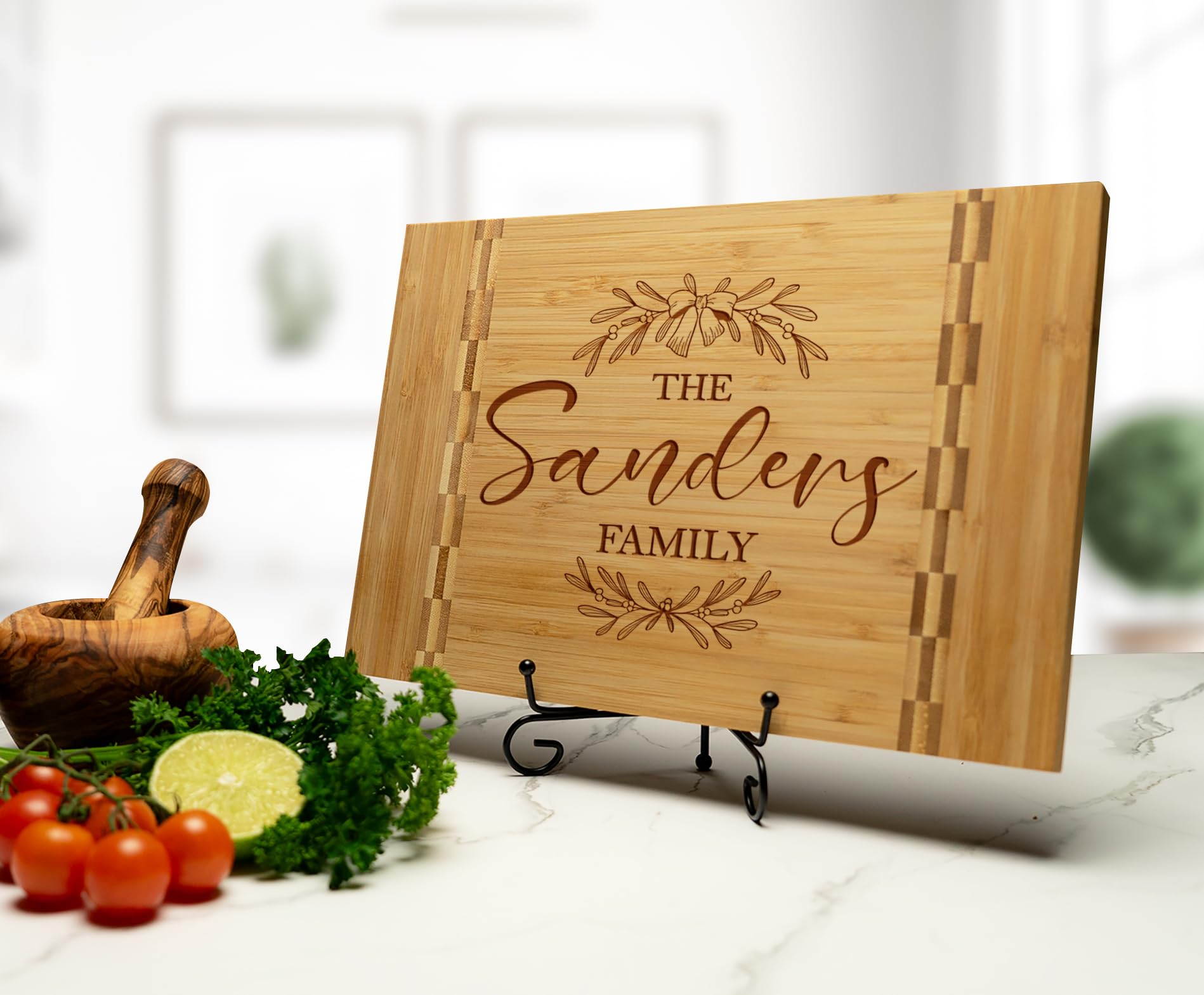 Tayfus Personalized Christmas Cutting Board Collection - Unique Christmas Themed Custom Engraved Chopping Blocks - Perfect Customized Gift Idea For Couples, Friends, Families And Parents