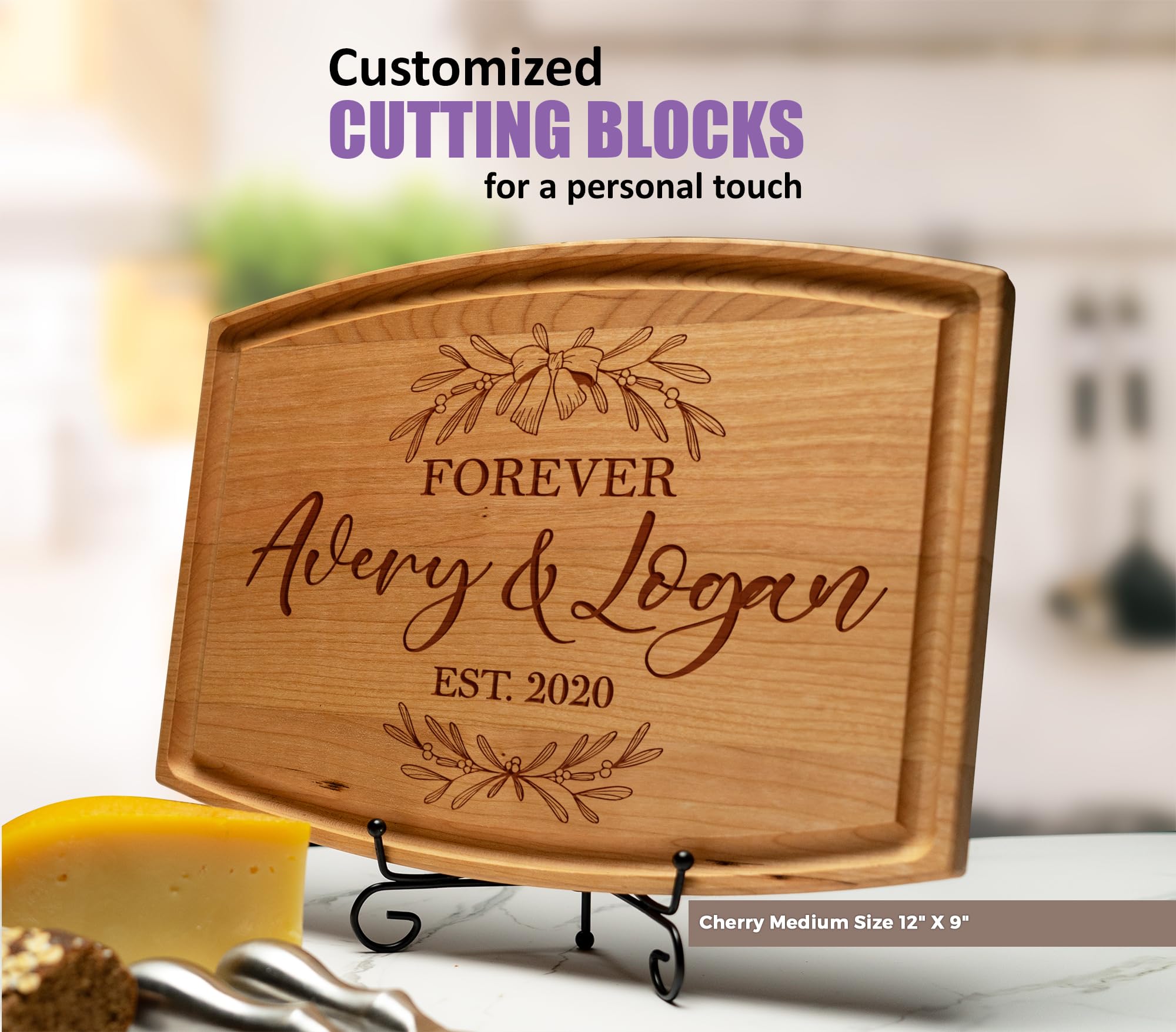 Tayfus Personalized Christmas Cutting Board Collection - Unique Christmas Themed Custom Engraved Chopping Blocks - Perfect Customized Gift Idea For Couples, Friends, Families And Parents