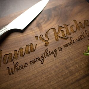 Nana’s Kitchen | Personalized Cutting Board | Engraved Nana's Granny's Grandma's Gigi's MiMi's Kitchen | Custom Housewarming Christmas 087