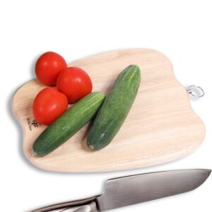 dmatstore cute design wooden cutting boards for kitchen knife friendly easy to clean wooden chopping boards bread boards for kitchen cutting board large (bell pepper)