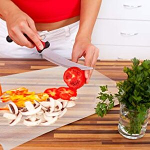 Disposable Plastic Cutting Board For Cooking Prep, Restaurant use, Traveling, Parties, Camping, BBQs Easy To Use Flexible Cutting Board Sheets With Built In Sliding Cutter