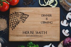 personalized cutting board dinner is coming games of thrones house stark direwolf engraved custom family chopping wedding gift anniversary housewarming birthday game01