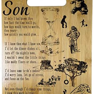 Gift for Son - Engraved bamboo cutting board 9" x 12"