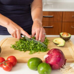 Bamboo Cutting Board With Juice Grooves | Premium Kitchen Chopping Board for Meat (Butcher Block) Cheese and Vegetables | Anti Microbial - 17 x 12