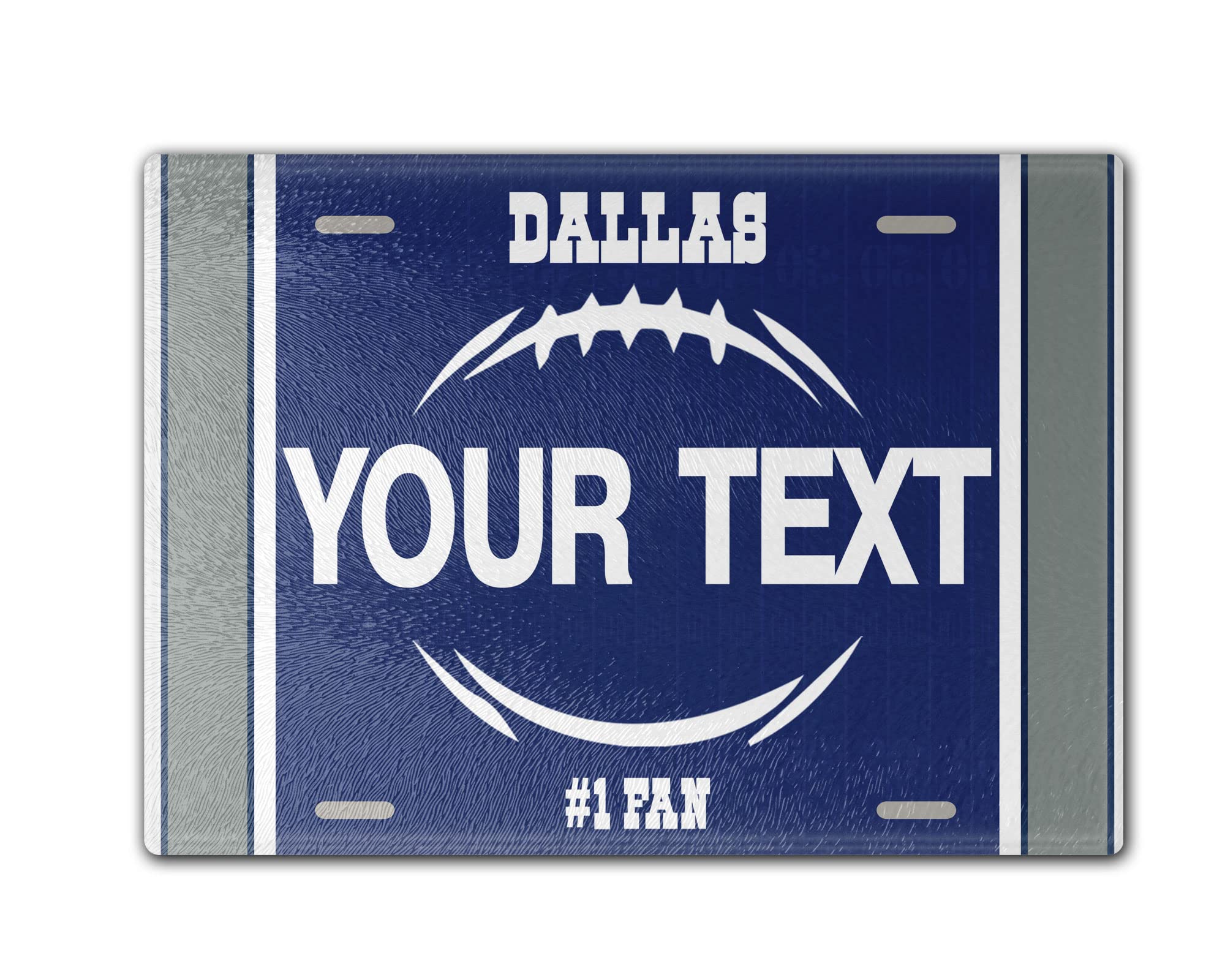 BRGiftShop Personalized Custom Name Football Team Dallas Glass Cutting Board