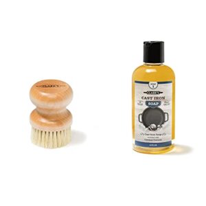 clark's small scrub brush and cast iron soap maintain all cast iron and carbon cookware