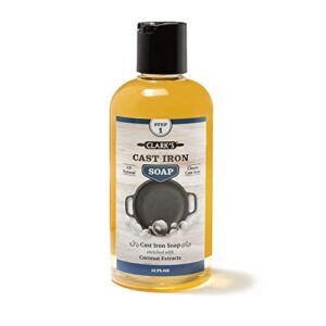 CLARK'S Small Scrub Brush and Cast Iron Soap Maintain All Cast Iron and Carbon Cookware