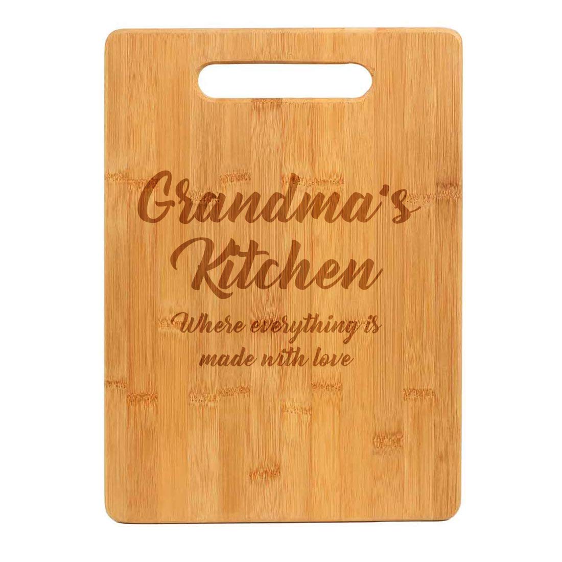 Bamboo Wood Cutting Board Grandma's Kitchen Where Everything Is Made With Love Mother