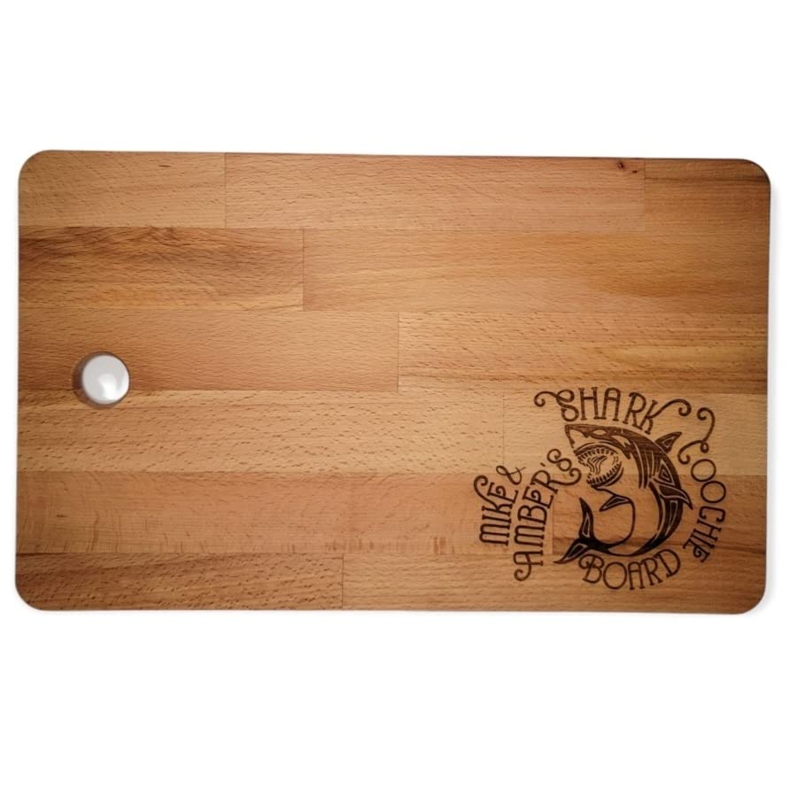 Shark Coochie Board Personalized Beech Engraved Cutting Board