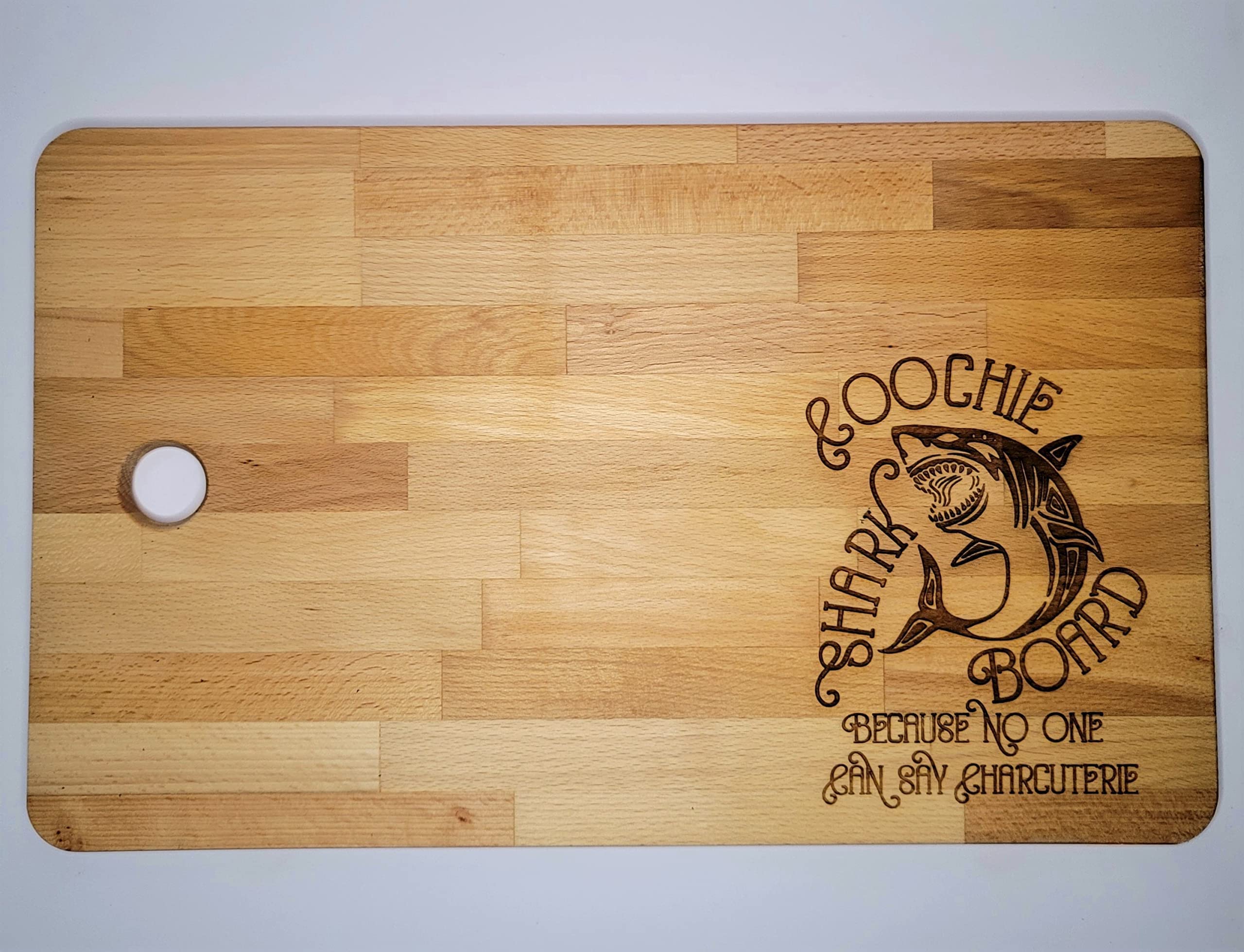 Shark Coochie Board Personalized Beech Engraved Cutting Board