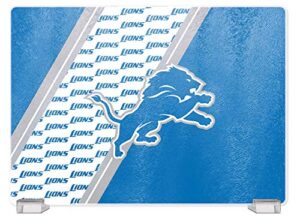 duck house unisex-adult nfl detroit lions tempered glass cutting board with display stand white 10" x 14"