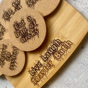 11" x 14" Live Laugh Toaster Bath Cutting Board, Bamboo Cutting Board, Engraved Cutting Board, Custom Cutting Board, Housewarming Gift