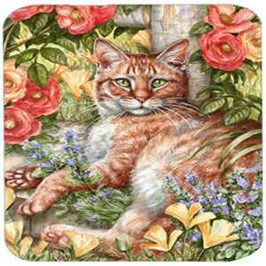 caroline's treasures cdco0027lcb tabby in the roses by debbie cook glass cutting board large decorative tempered glass kitchen cutting and serving board large size chopping board