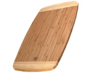 simply bamboo cbn118 18 x 12 napa multicolor bamboo wood cutting board for kitchen | chopping board | carving/slicing vegetables, meat, fruits | 100% organic & safe wood - 8" x 12" x 0.75"
