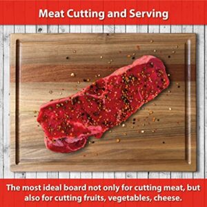 Bilikolik Large Walnut Wood Cutting Board for Kitchen (16x12x1.15) - Reversible Serving Tray - Walnut Cutting Board - Butcher Block - Meat, Vegetables, Fruits, Cheese