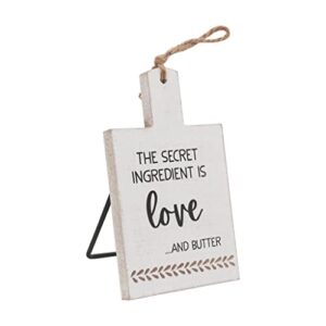 the secret ingredient is love and butter sign, cutting board kitchen farmhouse decor, kitchen wall decorations for home,3.88’’ x 0.75’’ x 6.25’’